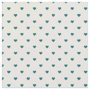 Tissu Coeurs pointes Polka Turquoises foncés