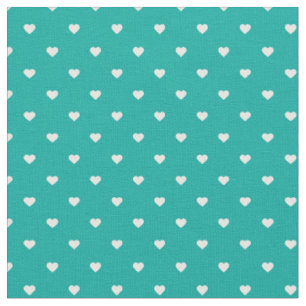 Tissu Cœurs pois turquoise