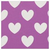 Tissu Coeurs polka blanc sur violet (Fermer)