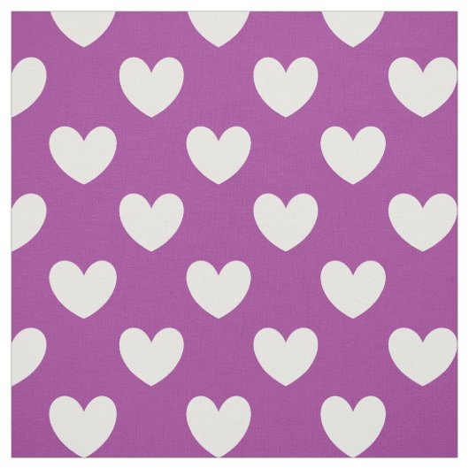Tissu Coeurs polka blanc sur violet (Échantillon)