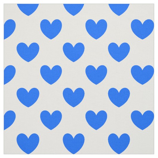 Tissu Coeurs polka bleu sur blanc (Échantillon)