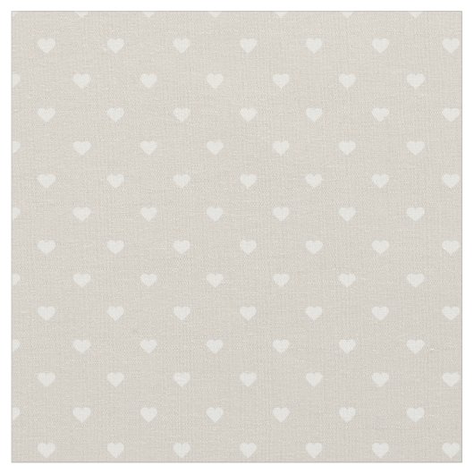 Tissu Coeurs Pots Polka Beige Lin (Fermer)