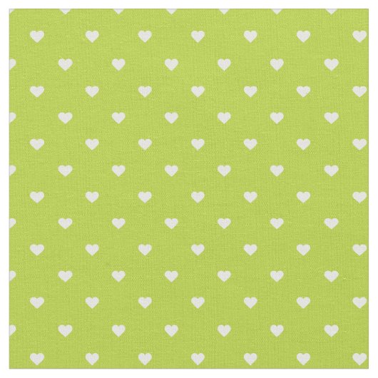 Tissu Coeurs Pots Polka Vert Pomme (Fermer)