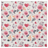 Tissu Coeurs roses et Rose (Échantillon)