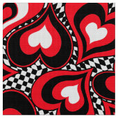 Tissu Coeurs, rouge, noir, blanc (Fermer)