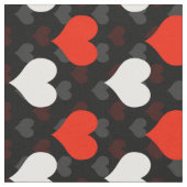 Tissu Cœurs rouges blancs noirs (Fermer)