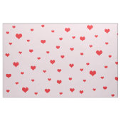 Tissu Coeurs rouges éparpillés sur couleur rose pâle (Fat Quarter)