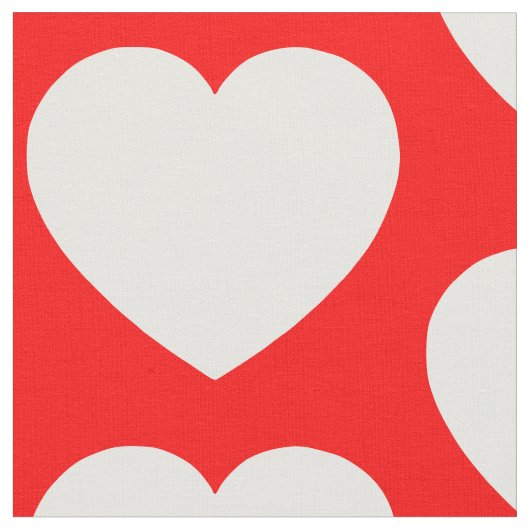 Tissu Coeurs rouges et blancs (Fermer)