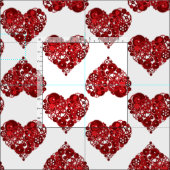 Tissu Coeurs rouges Steampunk (Carreau)