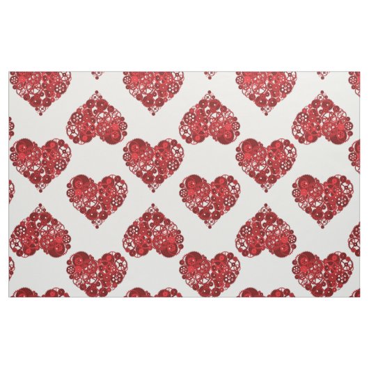 Tissu Coeurs rouges Steampunk (Fat Quarter)