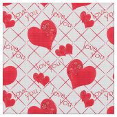 Tissu Coeurs rouges, texte, "aime-toi". (Fermer)