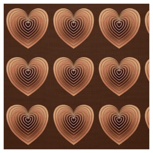 Tissu Coeurs satinés en Brown de chocolat (Échantillon)