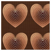 Tissu Coeurs satinés en Brown de chocolat (Fermer)
