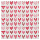 Tissu Coeurs texturés mignons sur blanc (Échantillon)