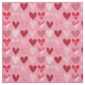 Tissu Coeurs texturés mignons sur rose (Échantillon)