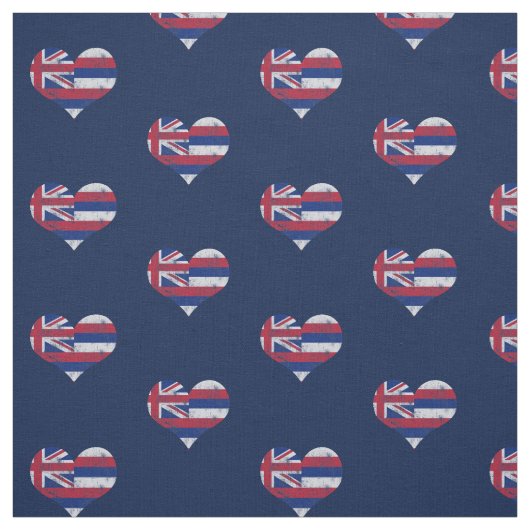 Tissu Coeurs vintages de drapeau d'Hawaï (Échantillon)