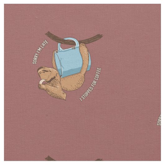 Tissu Coffee Sloth (Fermer)