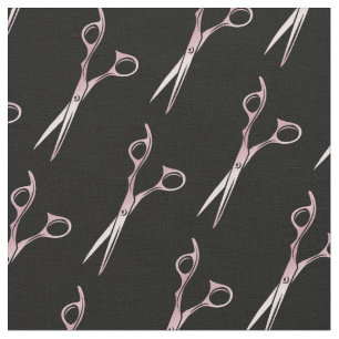 Tissu coiffeur coiffeur cheveux ciseaux or motif