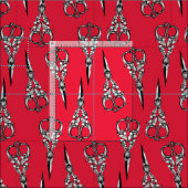 Tissu Coiffeur-coiffeur rouge Vintage (Carreau)