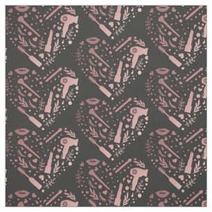 Tissu Coiffeur Logo Cœur Salon Rose Gold