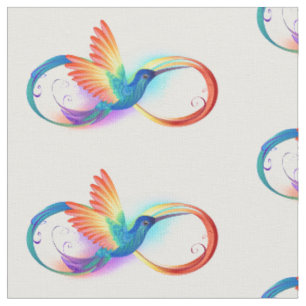 Tissu Colibri arc-en-ciel avec symbole Infinity