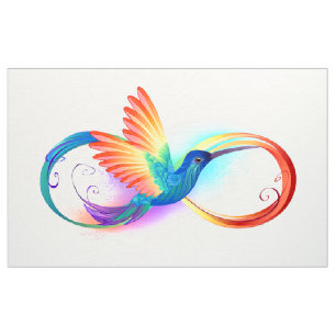 Tissu Colibri arc-en-ciel avec symbole Infinity