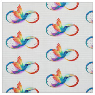 Tissu Colibri arc-en-ciel avec symbole Infinity