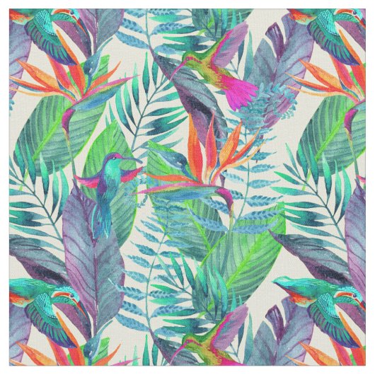 Tissu Colibris d'aquarelle (Fermer)