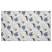 Tissu Colibris et fleurs blanches. (Fat Quarter)