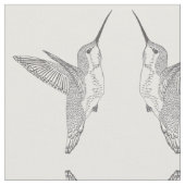 Tissu Colibris planants rencontrant la copie reflétée (Fermer)