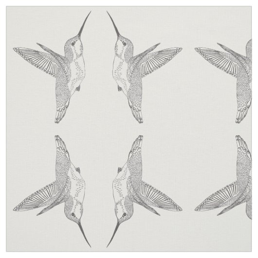 Tissu Colibris planants rencontrant la copie reflétée (Échantillon)