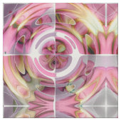 Tissu Collage abstrait de mandarine et de rose (Fermer)