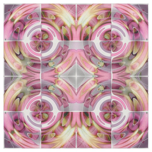 Tissu Collage abstrait de mandarine et de rose (Échantillon)