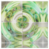 Tissu Collage abstrait vert citron et vert (Fermer)