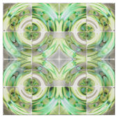 Tissu Collage abstrait vert citron et vert (Échantillon)