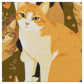 Tissu Collage de chats en Brown, Tan et Rust (Fermer)