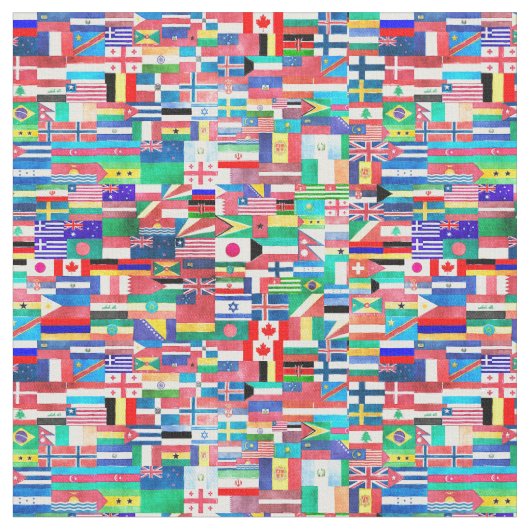 Tissu Collage de drapeau du monde (Fermer)