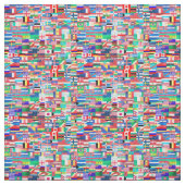 Tissu Collage de drapeau du monde (Échantillon)