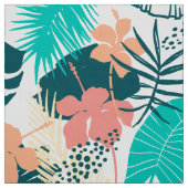 Tissu Collage de feuilles tropicaux colorés (Échantillon)