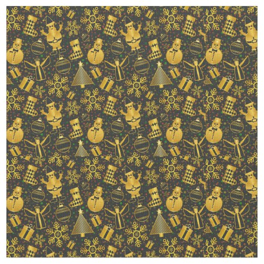 Tissu Collage de Noël métallique (Fermer)