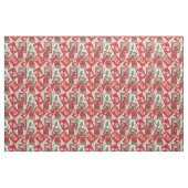Tissu Collage de timbres de Noël rétro (Fat Quarter)