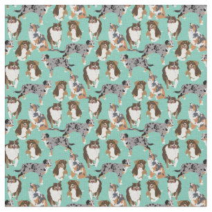Tissu Collage des chiens bergers australiens australiens