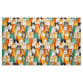 Tissu Collage du Motif de chats aquarelle (Fat Quarter)
