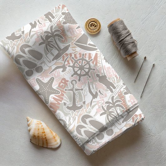 Tissu Collage Marin Taupe ID840