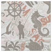 Tissu Collage Marin Taupe ID840 (Fermer)