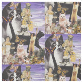 Tissu Collage mignon 4 de chat (Échantillon)