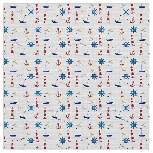 Tissu Collage nautique (Échantillon)