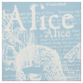 Tissu Collage vintage Alice Bleu Et Blanc (Échantillon)