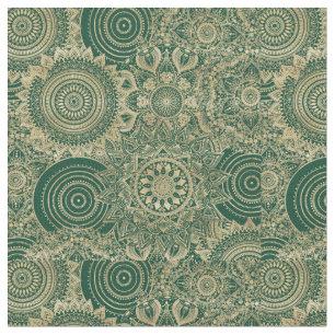 Tissu Collection Mandala Gold Green