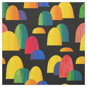 Tissu Collines peintes - Noir